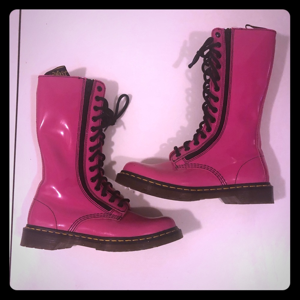Hot Pink Combat Boots